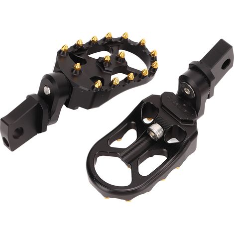 Repose-pieds avant moto R18 2020-2022, pédales en aluminium CNC doré, crampons antidérapants réglables, kit de marchepieds renforcé. (1/5)
