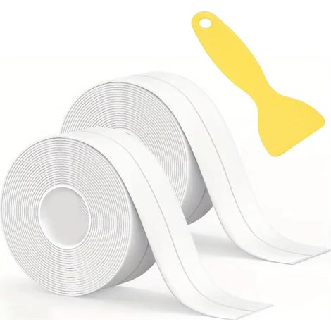 2 Rolls Waterproof Sink Tape, Watertight Seal Tape for Bathtub, Toilet, Kitchen, 2.2 cm x 3.2 m (1/5)