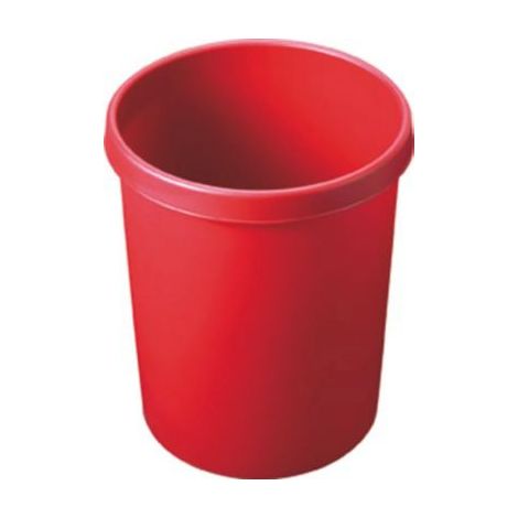 Papierkorb 45l H480xØ390mm m.Griffrand Kuntstoff rot HELIT (1/4)