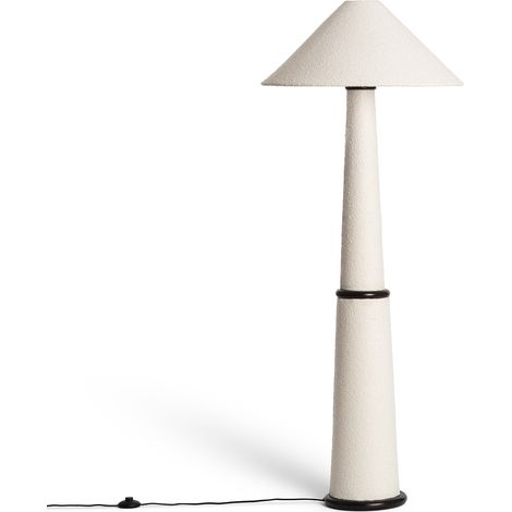 LED Stehlampe aus Holz und Stoff Lombe Weiß (1/5)