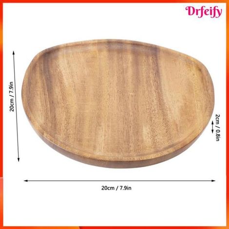 Assiette à dîner - - 20x20 cm - Bois de noyer - Forme moderne irrégulière - Style japonais (1/5)