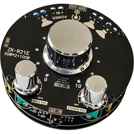 Carte d'amplification Bluetooth avec indicateur de volume, amplificateur audio Bluetooth 2.0/2.1 canaux.