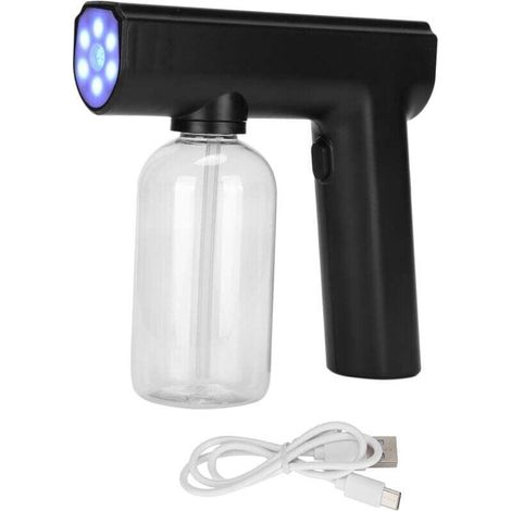 Pistolet de désinfection par atomisation sans fil, pulvérisateur électronique rechargeable à nano-pulvérisateur à lumière bleue pour la maison (1/4)