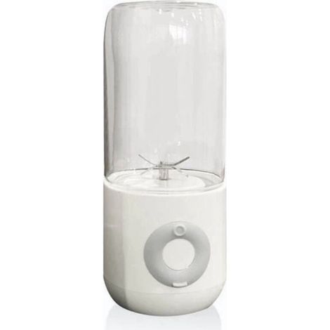 Mini blender portable - 500 ml - Extracteur de jus - Rechargeable par USB - Idéal pour les déplacements - Format mini - Blanc
