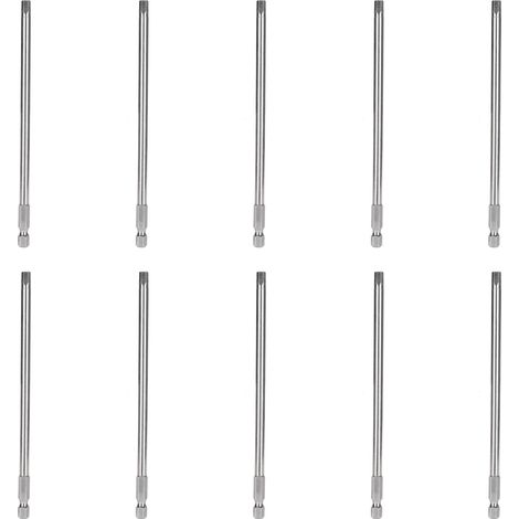 10 Pièces Embouts de Tournevis Hexagonaux 5mm Magnétiques Durcis pour Outils Électriques S1/4 150mm (1/5)