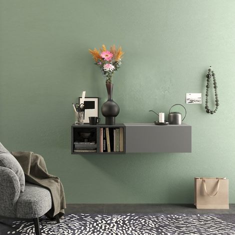 Mobile ingresso sospeso design moderno grigio bianco lucido Infinity 56 - Grigio