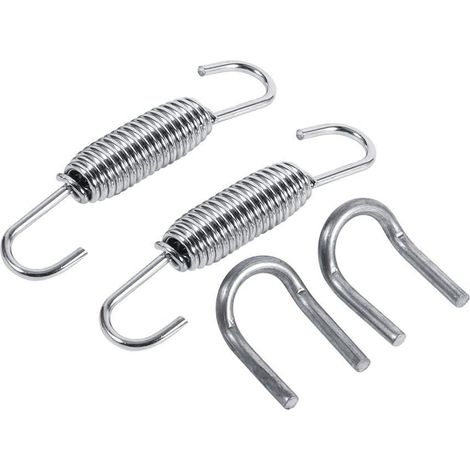 Système Ressort de Tuyau d'échappement, Crochets de tuyau d'échappement silencieux en acieronoxydable, Système d'échappement de moto 2x Springs de montage entièrement rotatifs pour Moto Scooter ATV