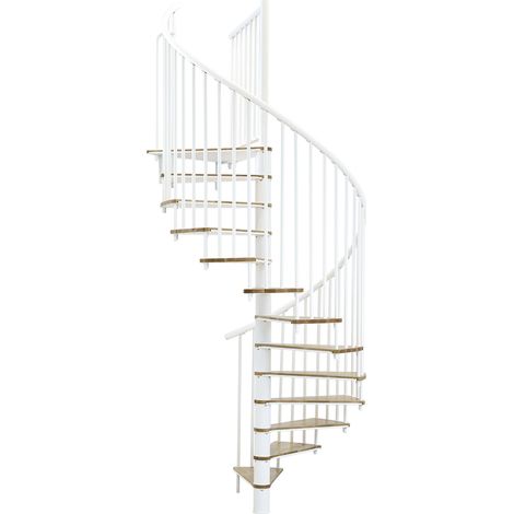 Minka Spindeltreppe Switch 36 - 295cm Geschosshöhe Eiche Weiß 160cm Durchmesser