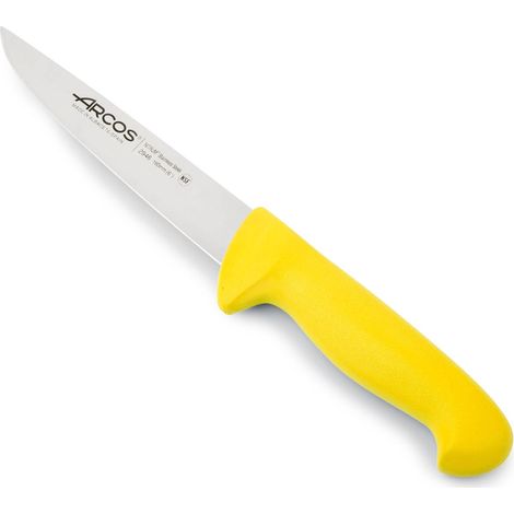 Cuchillo de carnicero Arcos Colour - Prof 294600 de acero inoxidable Nitrum y mango ergonómico de Polipropileno de color amarillo y hoja de 16 cm, funda display (1/5)