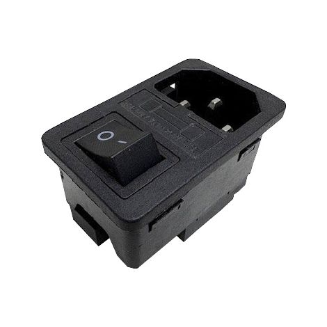 Ein-/Aus Schalter Wippschalter 250V 10A 3Pin Schalter-Stecker-Kombination mit C14 Einbaustecker (1/4)