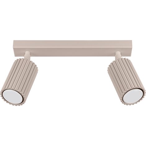 Plafoniera in carbonio 2 GU10 tortora ALU Sollux SL.1763 (1/5)