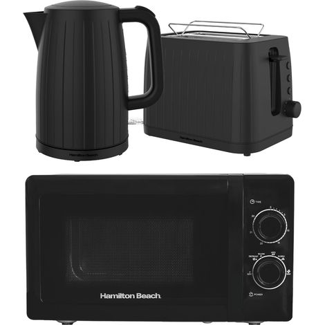 Kettle, Toaster & Microwave Set, Stealth Collection by Hamilton Beach, Black