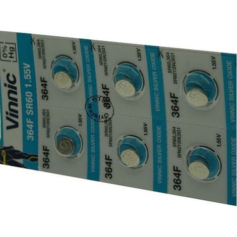 Pack de 10 piles Vinnic pour MAXELL SR621SW (1/2)