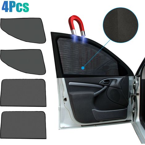 Pare-soleil magnétiques pour vitres de voiture, pare-brise avant et arrière, lot de 4 (1/5)