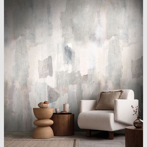 Papier peint intissé Moderne Crème, Gris, Blanc - 8,80 x 0,53 m (1/4)