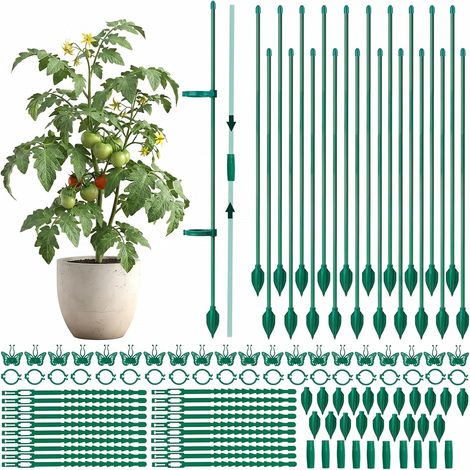 20 Pcs Tuteurs pour Plantes, Réglables Tuteur Orchidée 30-150cm,Tuteur Plante Interieur avec Clips Papillon (1/5)