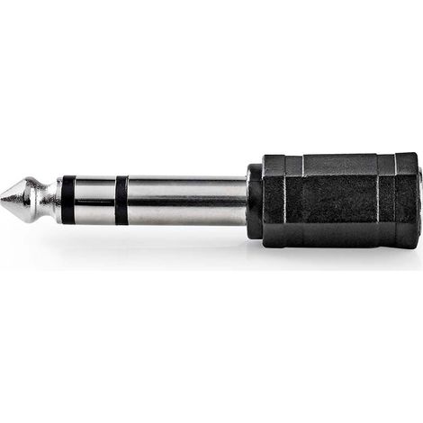 Adattatore audio stereo  635 mm hane  35 mm hona  nickel platerad  rak  abs  svart  1 st  serratura 88301836 88301836 88301836 88301836