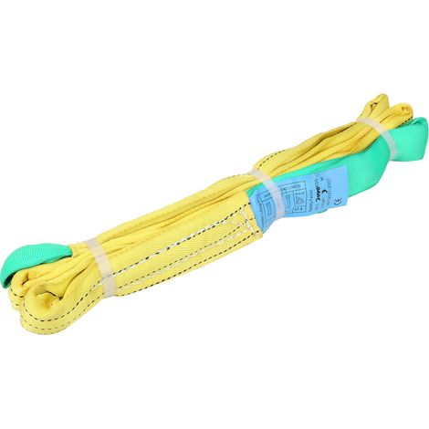 Sangle de levage plate 9,8 pi 2T, œillet double en polyester pour grue industrielle, élingue flexible de transport (1/5)