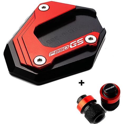 Accessoires moto pour BMW F850GS, F750GS, F 750, 850 GS, F850GS Adventure (2018-2022) : béquille latérale, rehausseur, bouchon de valve (rouge) (1/5)