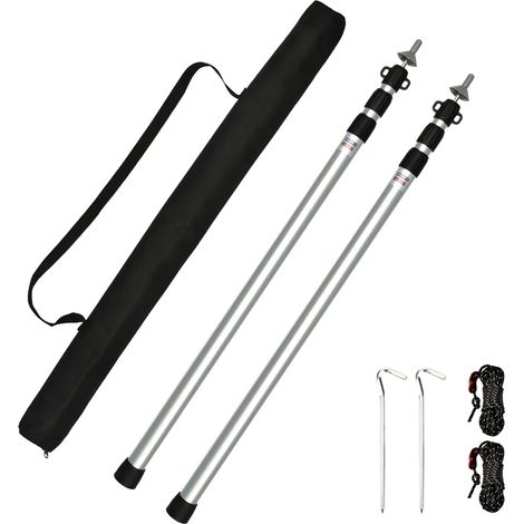 Barre télescopique pour tentes, auvent, barres de tente télescopiques, support de baldaquin en aluminium, 95-234 cm, poteaux de tente de camping, barres de camping pour bâches, auvent (1/5)