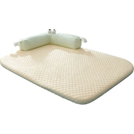 Lit rafraîchissant pour chat avec oreiller en forme de L, coussin d'été doux et respirant pour chiens de petite, moyenne et grande taille, chats, vert 55x40cm/21.65x15.75in, moins de 6kg (1/5)