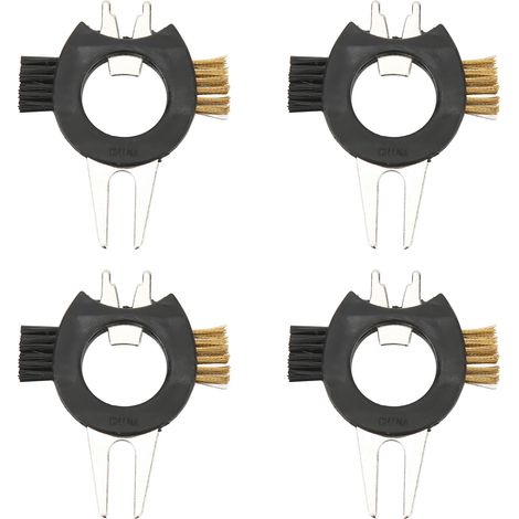 Lot de 4 outils multifonctions pour golf : fourchette à gazon, brosse de nettoyage, ouvre-bouteille, décapsuleur (1/5)
