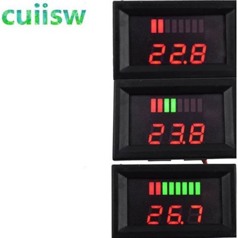 Indicateur Led - Testeur De Capacité Batterie Au Plomb - Voltmètre 12 V À 60 V - Protection Contre Inversion Polarité - Unité Individuelle (1/3)