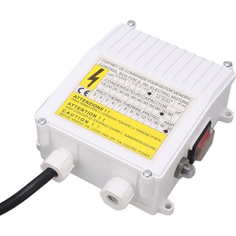 Steuerkasten für Tiefbrunnenpumpen (Haushaltsausführung, 3,0 PS, Tauchpumpe), Schalter, Regler (2,2 kW, 70 µF, 20 A), EU-Stecker, 220 V (1/5)