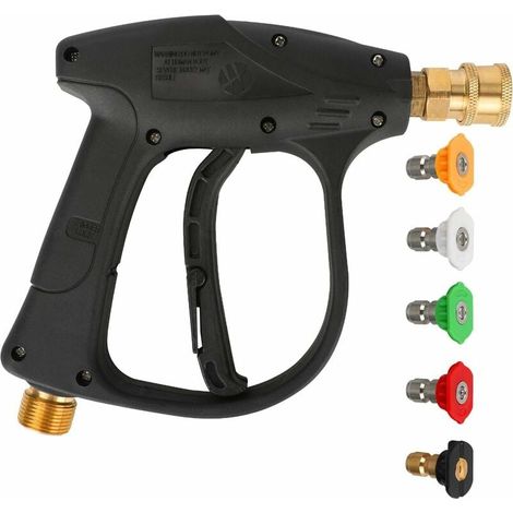 Distributeur de Savon Lance en Mousse pour Pistolet à Mousse Réglable, Pistolet de nettoyeur haute pression, poignée de pistolet de nettoyeur haute pression 4350 PSI avec buse de laveuse-LIAIKI (1/5)