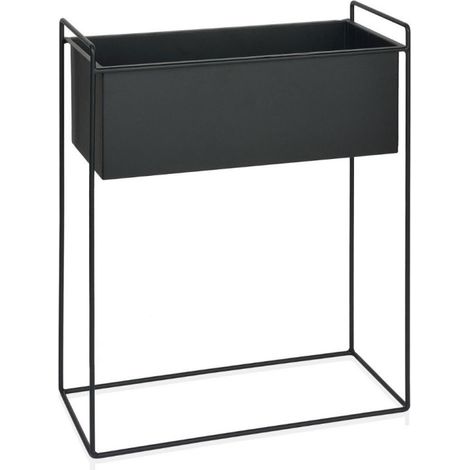 Jardinière sur Pied en Métal Noir (1/4)