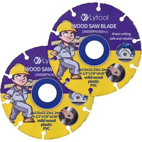 2 Pcs Lame de Scie Circulaire Bois 115 mm, Ø115x22.23x1.2mm (1/5)