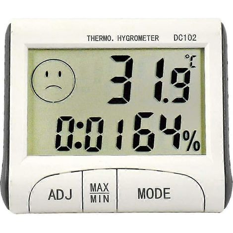 Digitales LCD-Hygrometer für Innenräume, Thermometer, Hygrometer, Uhr, Temperaturanzeige (1/5)