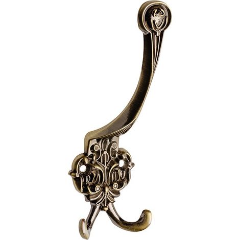 Klassischer Garderobenhaken Kleiderhaken Messing Antik Wandhaken Huthaken Zamak (1/3)