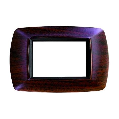 Placca Effetto Legno Scuro 'Feb'  3 Posti - '2983/Ls' Compatibile Serie Magic