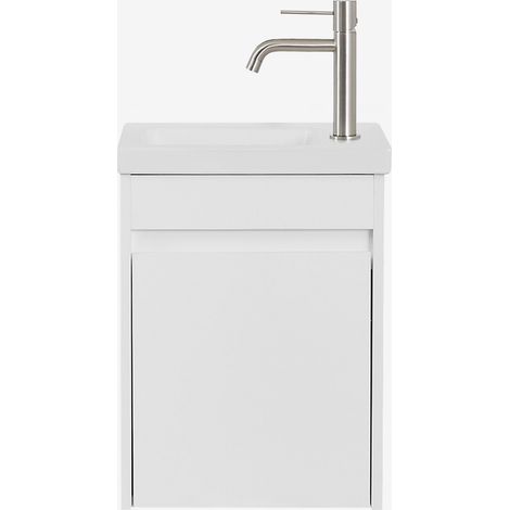 Ensemble meuble de salle de bain suspendu en bois avec lavabo intégré Narek SKLUM (1/5)