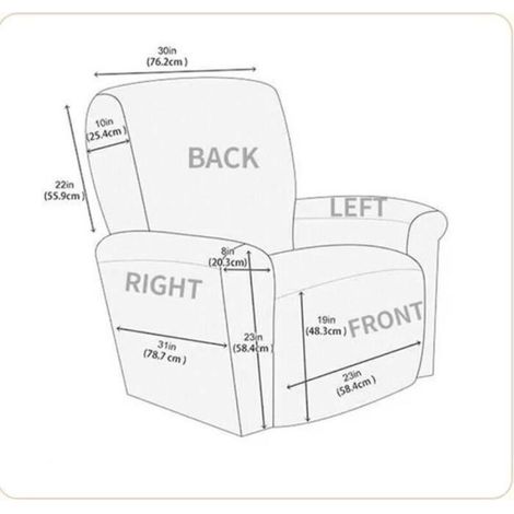 Housse de Fauteuil Relax - Douce - Extensible 4 Pièces - Antidérapante - Poche Latérale (1/3)