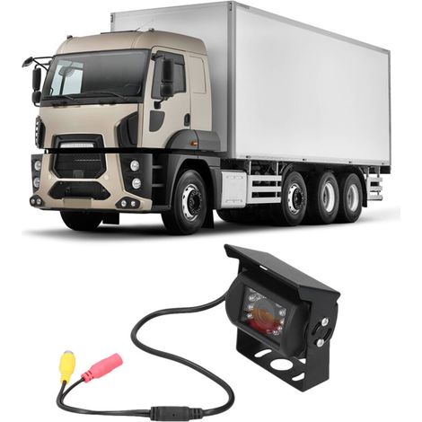 Cámara de visión trasera Eosnow de 120° con 18 LED, resistente al agua IP68, visión nocturna, 12V-24V, universal para coche, camión y autobús. (1/3)