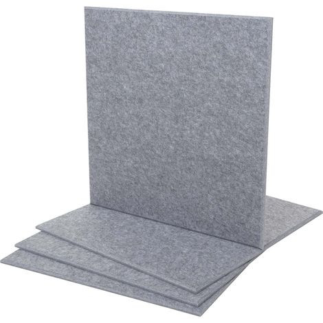 Set 4x pannelli acustici fonoisolanti da parete 50x50cm 1mq HHG-572 tessuto grigio