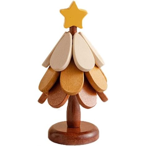 sous-Verres en Bois Pliables pour Plats Chauds, Pots à thé, Boissons, Assiettes Dessous de Plat Support rangé comme Un Sapin de (1/5)