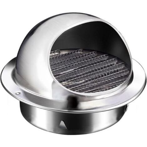 Couvercle de ventilation de sécheuse, ventilation ronde, pare-pluie en acier inoxydable, 8 cm. (1/5)