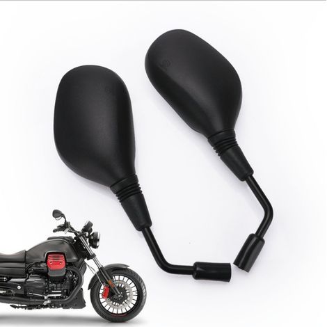 1 Paire Retroviseur Moto Embout de Guidon, Universel Réglable 360° Rétroviseurs Latéraux de Moto avec Boulon M8 et M10, Moto Miroir Compatible (1/4)