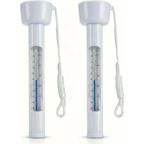 Lot de 2 Thermomètres Piscine Flottants – Résistant aux Chocs, Mesure Température Eau, Grand Format (1/5)