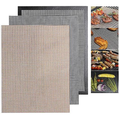 40 33cm Grille Barbecue Decoupable, 3pc Tapis De Cuisson Rutilisable Grille Anti-adhsif Pour Yaourtires Multi-dlices Barbecue Cuisson (1/5)