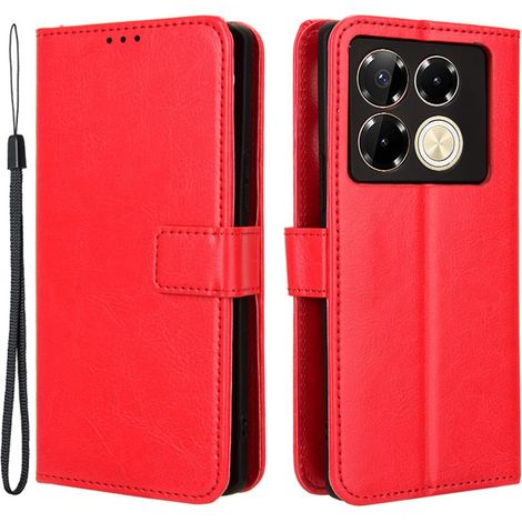 Funda tipo cartera Crazy Horse para Infinix Note 40 Pro Plus, roja. (1/5)