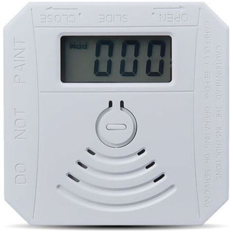 Tigrezy Détecteur de gaz Détecteur de fumée de monoxyde de carbone combiné Détecteur de fumée CO à piles avec écran d'affichage LED Flash Alarme sonore Motif d'avertissement sonore - blanche