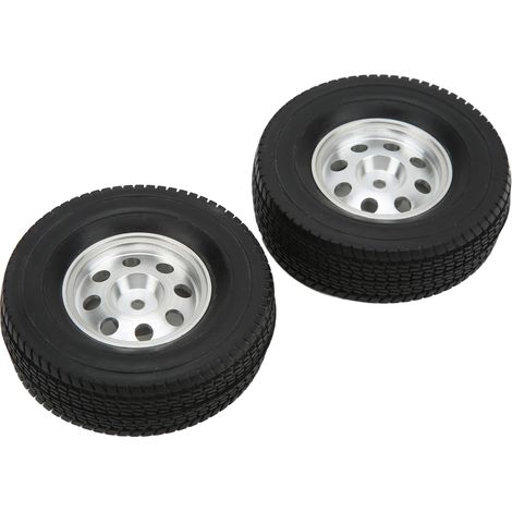 pneus en caoutchouc de 85 mm avec jante en métal usiné CNC pour camion tracteur Tamiya 1/14 RC (1/5)