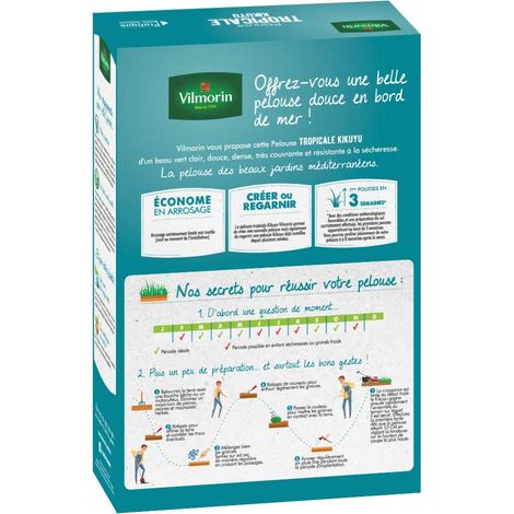 Vilmorin 4344512 Kikuyu, Prato Tropicale Verde 500 g