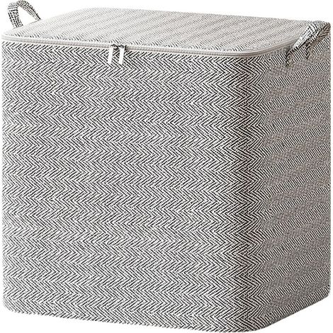 Caja de almacenamiento de tela no tejida con cremallera y tapa. (1/4)