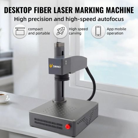 Gravure haute vitesse de machine de marquage laser de fibre de bureau mini pour pièces métalliques