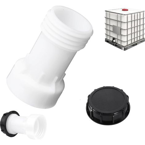 Tank Extension 1000L, Extension Adapter, Spacer, Coarse Thread with PVC Seal, Tank Valve 1000L Plastic Straight Coarse Thread S60x6, IBC Tank Fitting 1000 Litres (1/5)